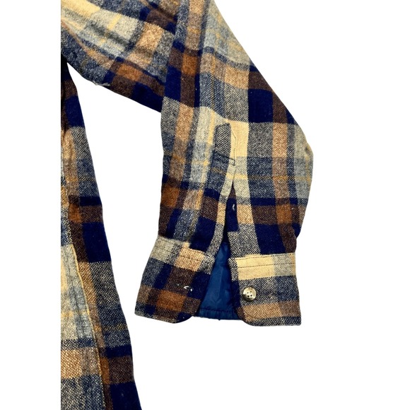 Vintage 90s Williams Bay Men's Plaid Button Up Shirt Medium Flannel Wool Blend - Picture 4 of 9